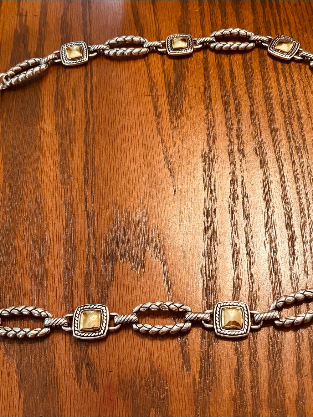 Brighton Silver-Tone and Gold Accent Link Belt